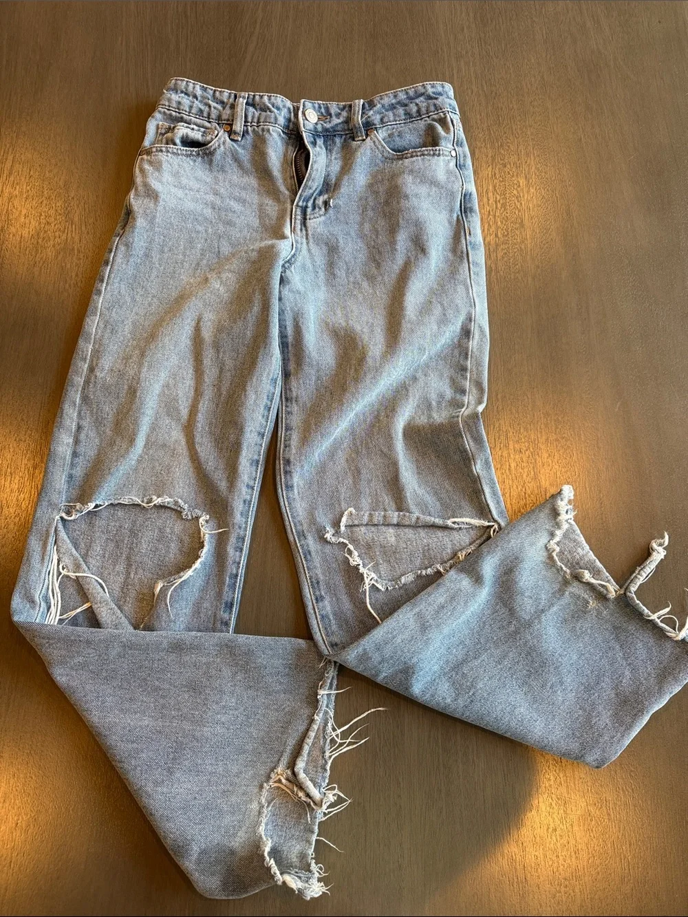 RSQ Light Blue Distressed Kids' Jeans with Ripped Knees